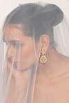 Shop_Swabhimann_Gold Plated Crystals, Stones Kundan Embellished Earrings _at_Aza_Fashions