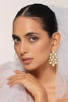 Buy_Swabhimann_Gold Plated Imitation Diamonds Kundan Embellished Toned Earrings _at_Aza_Fashions