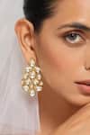 Swabhimann_Gold Plated Imitation Diamonds Kundan Embellished Toned Earrings _Online_at_Aza_Fashions
