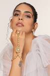 Buy_Swabhimann_Gold Plated Crystals Kundan Embellished Haathphool _at_Aza_Fashions