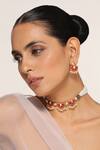 Buy_Swabhimann_Red Pearls, Stones Embellished Necklace Set _at_Aza_Fashions