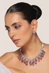 Buy_Swabhimann_Purple Zirconia Embellished Necklace Set _at_Aza_Fashions