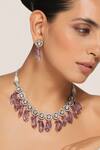 Shop_Swabhimann_Purple Zirconia Embellished Necklace Set _at_Aza_Fashions