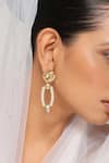 Shop_Swabhimann_Gold Plated Crystals, Pearls Kundan Embellished Earrings _at_Aza_Fashions