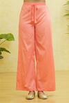 Buy_Adara Khan_Pink Georgette Embroidered Thread V Neck Floral Kurta Pant Set _Online_at_Aza_Fashions