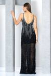 Shop_Eli Bitton_Black Net, Polyester Crystals, Beads Sweetheart Dual Tone Embroidered Gown _at_Aza_Fashions