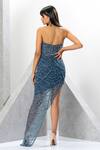 Shop_Eli Bitton_Blue Polyester Sequins, Crystals Sweetheart Neck Scallop Fringe Embroidered Gown _at_Aza_Fashions
