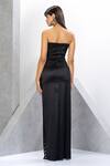 Shop_Eli Bitton_Black Polyester, Net, Satin Sequins, Strapless Placement Embroidered Gown _at_Aza_Fashions
