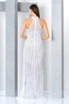 Shop_Eli Bitton_White Net Embroidery Pearl Halter Neck Crystal Gown _at_Aza_Fashions