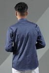 Shop_Albino_Blue Cotton Polka Dot Pattern Shirt _at_Aza_Fashions