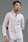 Buy_Albino_Pink Linen Floret Pattern Shirt _Online_at_Aza_Fashions