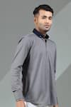 Buy_Albino_Grey Knit Cotton Shirt _Online_at_Aza_Fashions