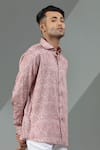 Albino_Pink Silk Mughal Pattern Shirt _Online_at_Aza_Fashions