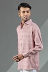 Buy_Albino_Pink Silk Mughal Pattern Shirt _Online_at_Aza_Fashions