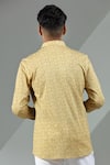 Shop_Albino_Yellow Blended Cotton Floret Pattern Shirt _at_Aza_Fashions