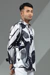 Buy_Albino By Nilesh Mitesh_White Cotton Abstract Pattern Shirt For Men_Online_at_Aza_Fashions