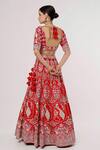 Sanjana Thakur_Red Silk, Organza, Viscose Pearls, Zardozi And Resham Bridal Lehenga Set _Online_at_Aza_Fashions