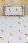 Masaya_Blue Hypoallergenic Cotton Hand Block Printed Giraffe Bedsheet Set _Online_at_Aza_Fashions