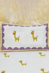 Buy_Masaya_Blue Hypoallergenic Cotton Hand Block Printed Giraffe Bedsheet Set _Online_at_Aza_Fashions