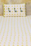 Shop_Masaya_Yellow Hypoallergenic Cotton Hand My Best Friend Gira The Bedsheet Set _Online_at_Aza_Fashions