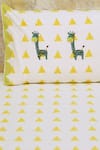 Masaya_Yellow Hypoallergenic Cotton Hand My Best Friend Gira The Bedsheet Set _at_Aza_Fashions