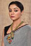 Buy_Kohar By Kanika_Green Semi Precious Stones Embellished Tribal Long Necklace_at_Aza_Fashions