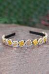 Buy_Foot Fuel_Gold Beads, Stones Drop Studded Hairband _at_Aza_Fashions
