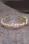 Buy_Foot Fuel_Gold Embellished Blossom Enamelled Brooch Hairband _at_Aza_Fashions
