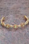 Buy_Foot Fuel_Gold Beads, Crystals Stone Studded Round Brooch Hairband _at_Aza_Fashions