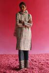Buy_Taisha_Cream Linen, Silk, , Chanderi, Handloom Bhuman Kurta Pant Set 