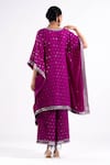 Shop_Vvani By Vani Vats_Wine Mirrors, Embroidery V-neck Kaftan And Palazzo Set _at_Aza_Fashions