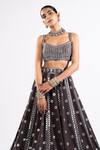 Buy Vvani By Vani Vats Grey Georgette, Satin, Organza Mirrors Scoop Neck Embroidered Lehenga Set Online at Aza Fashions Buy_Vvani By Vani Vats_Grey Georgette, Satin, Organza Mirrors Scoop Neck Embroidered Lehenga Set _Online_at_Aza_Fashions