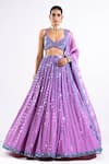 Buy Vvani By Vani Vats Purple Georgette, Satin, Organza Mirrors, Sequins Embellished Lehenga Set at Aza Fashions Buy_Vvani By Vani Vats_Purple Georgette, Satin, Organza Mirrors, Sequins Embellished Lehenga Set _at_Aza_Fashions