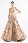 Buy Vvani By Vani Vats Beige Georgette, Satin, Organza Linear Pattern Embellished Bridal Lehenga Set Buy_Vvani By Vani Vats_Beige Georgette, Satin, Organza Linear Pattern Embellished Bridal Lehenga Set