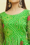 Buy_Samyukta Singhania_Green Chiffon Embroidered Gota Round Bandhani Print Anarkali Sharara Set _Online_at_Aza_Fashions