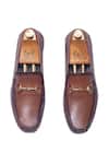 Buy Domani Brown Leather Buckle Embellished Loafers Online at Aza Fashions Buy_Domani_Brown Leather Buckle Embellished Loafers _Online_at_Aza_Fashions
