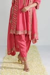 Buy_Neelu Sethi_Fuchsia Handloom Chanderi Embroidered Gota And Dabka Work Kurta Set _Online_at_Aza_Fashions