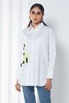 Seven_White Cotton Sateen Big Invader Shirt Top_Online_at_Aza_Fashions