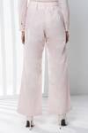 Shop_Seven_Pink Cotton, Linen Split V-neck Top And Pant Set