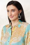 Buy_Seven_Multi Color Bamberg Satin Printed Tropical Shirt Collar Kurta And Pant Set _Online_at_Aza_Fashions