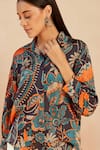 Shop_Seven_Multi Color Bamberg Satin Printed Botanical Shirt Collar  _Online_at_Aza_Fashions