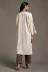 Shop_Ritu Kumar_Off White Wool Embroidered Dori Notched Work Kaftan With Inner _at_Aza_Fashions