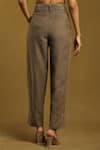 Shop_Ritu Kumar_Green Cotton Viscose Twill Solid Ankle-length Pant _at_Aza_Fashions