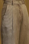 Ritu Kumar_Green Cotton Viscose Twill Solid Ankle-length Pant _at_Aza_Fashions