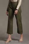 Buy Ritu Kumar Green 95% Polyester 5% Spandex Straight-fit Pant Online at Aza Fashions Buy_Ritu Kumar_Green 95% Polyester 5% Spandex Straight-fit Pant_Online_at_Aza_Fashions