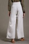 Shop_Ritu Kumar_Beige 100% Polyester Solid Flared Pant _at_Aza_Fashions