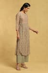 Buy Ritu Kumar Green Cotton, Silk Embroidery Round Neck Floral Print Kurta And Palazzo Set Online at Aza Fashions Buy_Ritu Kumar_Green Cotton, Silk Embroidery Round Neck Floral Print Kurta And Palazzo Set_Online_at_Aza_Fashions
