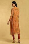 Shop Ritu Kumar Orange Viscose, Chiffon, Lycra Botanical A-line Kurta Set at Aza Fashions Shop_Ritu Kumar_Orange Viscose, Chiffon, Lycra Botanical A-line Kurta Set_at_Aza_Fashions