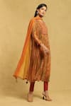 Shop Ritu Kumar Orange Viscose, Chiffon, Lycra Botanical A-line Kurta Set Online at Aza Fashions Shop_Ritu Kumar_Orange Viscose, Chiffon, Lycra Botanical A-line Kurta Set_Online_at_Aza_Fashions