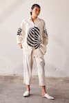 Buy_Kharakapas_Off White Mul-cotton Printed Lino Shirt Summer Fling And Trouser Set  _at_Aza_Fashions